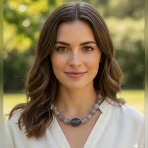 Rainbow Fluorite Healing Crystal Choker Necklace